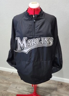 Miami Marlin Jacket Men Large 1/4 Quarter Zip Majestic Authentic Cool Base - Image 1 of 4