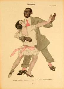 SIMPLICISSIMUS 1913 BY KAINER DANCE ON LINEN ORIGINAL - Picture 1 of 1