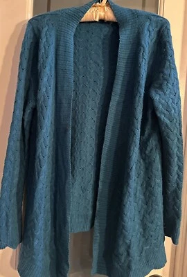 Cárdigan Suéter Verde Azulado Frente Abierto Coldwater Creek XS 4-6 Foto 1 de 4