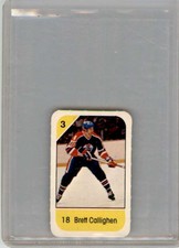 1982-83 POST CEREAL MINI NHL HOCKEY CARD BRETT CALLIGHEN EDMONTON OILERS #NNO