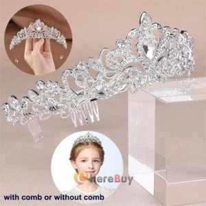 Silver Tiara and Crown for Women Crystal Queen Crowns Rhinestone Princess Tiaras - Picture 1 of 16