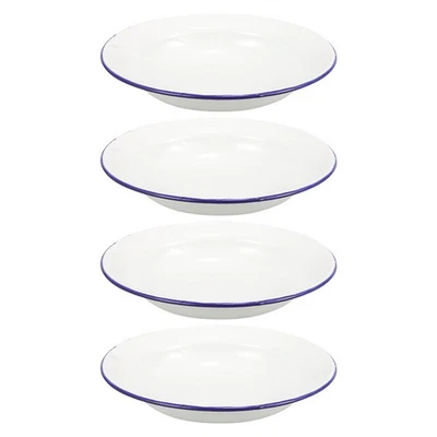  4 Pcs Campinggeschirr Aus Emaille Kuchen Platte Restaurantplatten Tabletts - Bild 1 von 4