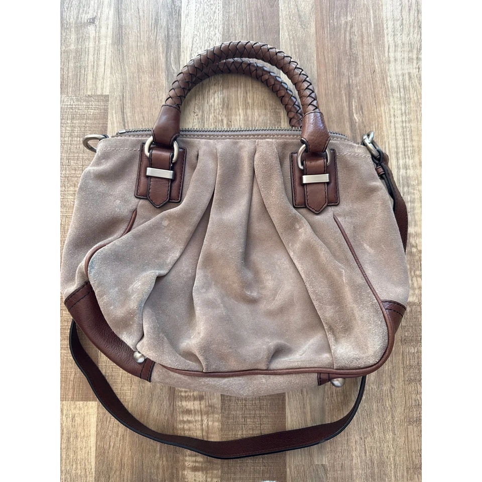 Cartera hobo vintage Y2K para mujer Banana Republic de cuero gamuza en marrón Foto 1 de 4