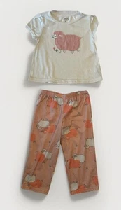 Girls Toddler Carter’s Peach/white Sheep pajama set size 4T - Picture 1 of 5