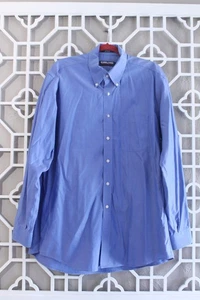 Kirkland Button Up Shirt Mens XL 17-35 Blue Oxford Non-Iron Business Cotton Men - Picture 1 of 10