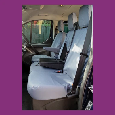 Fundas de 3 asientos delanteras impermeables grises a medida para Volkswagen VW T7 2025+ CON BANDEJA Foto 1 de 2