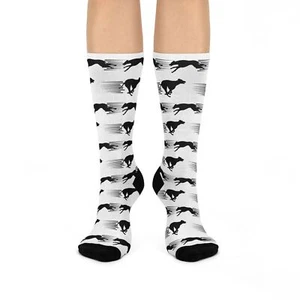 Greyhound Socks Unisex Mid Calf Crew Comfortable Stretchy Original Design NEW - Picture 1 of 7