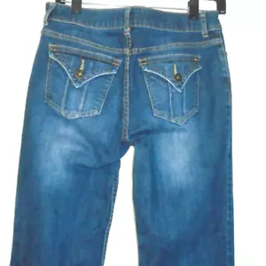 SIMPLY VERA WANG Sz 6 Blue Denim STRAIGHT Jeans Women's Rear Flap Pockets 30x27 - Picture 1 of 6