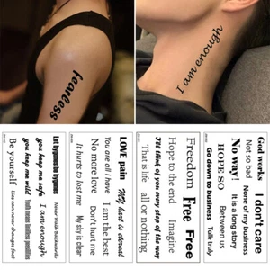 Tattoo Sticker Water Transfer Words Letters Pattern Temporary Body Art Mini * * - Picture 1 of 23