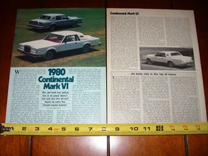 1980 LINCOLN CONTINENTAL MARK VI - ORIGINAL ARTICLE - Picture 1 of 2