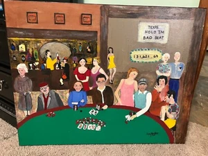one of a kind casino poker bad beat art piece by Suzy Buckles - Picture 1 of 5