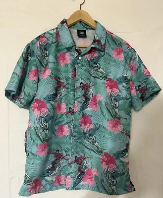 Рубашка Бэтмена мужская маленькая джокер серфинг гавайская синяя с цветочным узором на пуговицах комиксы DC - Изображение 1 из 4