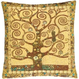 BELGIAN TAPESTRY KLIMT TREE OF LIFE V1 LARGE 28" CUSHION PILLOW COVER WITH ZIP - Picture 1 of 6