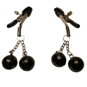 2pc Breast Nipple Clamps Clit Clip SM Bondage with 3oz Cannon Ball Weights - Picture 1 of 1