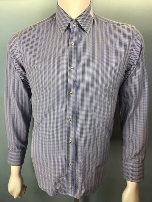 Camisa de algodón tejida a cuadros azul mini azul azul azul azul medio Enzo para hombre Foto 1 de 4