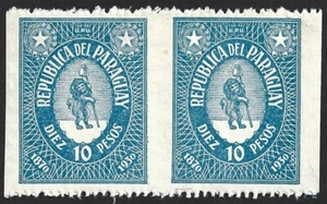 (AOP) Paraguay #318 IMPERF VERTICALLY PAIR ERROR MH - Picture 1 of 2