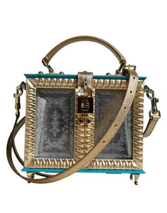 Borsa donna Dolce&Gabbana multicolore tracolla legno pelle tracolla staccabile - Foto 1 di 8