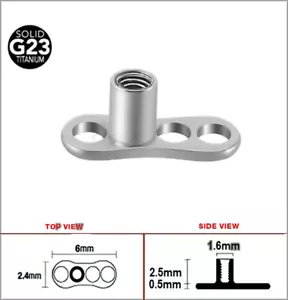 14G 3-D Trendy Design 316L Surgical Steel Dermal Anchor Top Part - Picture 1 of 12