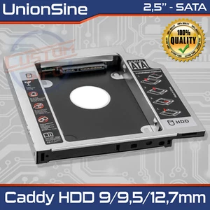Adattatore HDD Caddy SATA 3.0 9.0/9.5/12.7mm per SSD/HDD 2,5'' Laptop CD/DVD-ROM - Photo 1/7