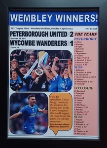 Peterborough United 2 Wycombe Wanderers 1 - 2024 EFL Trophy - Souvenir Print - Bild 1 von 5