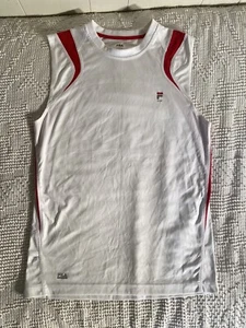 Fila Sport Performance Mens Small White Sleeveless Running Athletic Tank Top - Picture 1 of 12