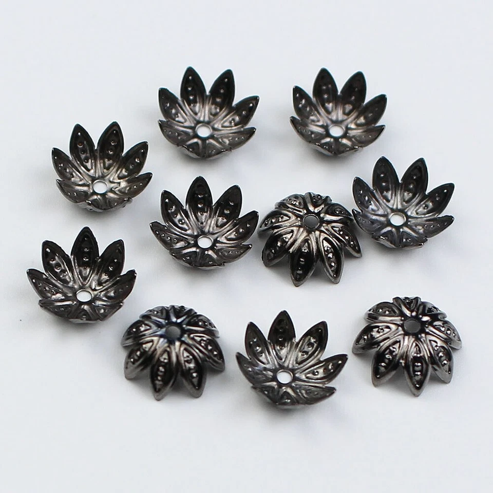 100pcs/lot 8mm / 10mm Metal Flower Loose Spacer Bead Caps for DIY Jewelry Making Foto 1 de 4