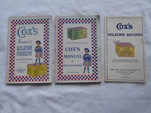 3 ANTIQUE COX'S GELATINE COOKBOOK BOOKLETS - Picture 1 of 2