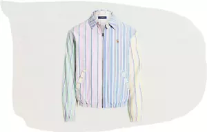 Polo Ralph Lauren Herren mehrfarbig gestreift Oxford Baumwolle Spaß Bayport Jacke £300 authentisch - Bild 1 von 8