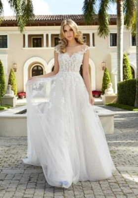 Morilee Wedding Dress, Fernanda 5985, Size 6, Ivory, Off the Shoulder Neck Line - Image 1 of 4
