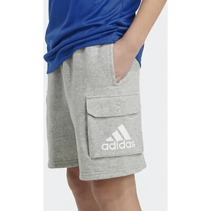 ADIDAS BOYS ELASTIC WAISTBAND CARGO SHORTS GRAY SIZE XS 7 NWT - Picture 1 of 5