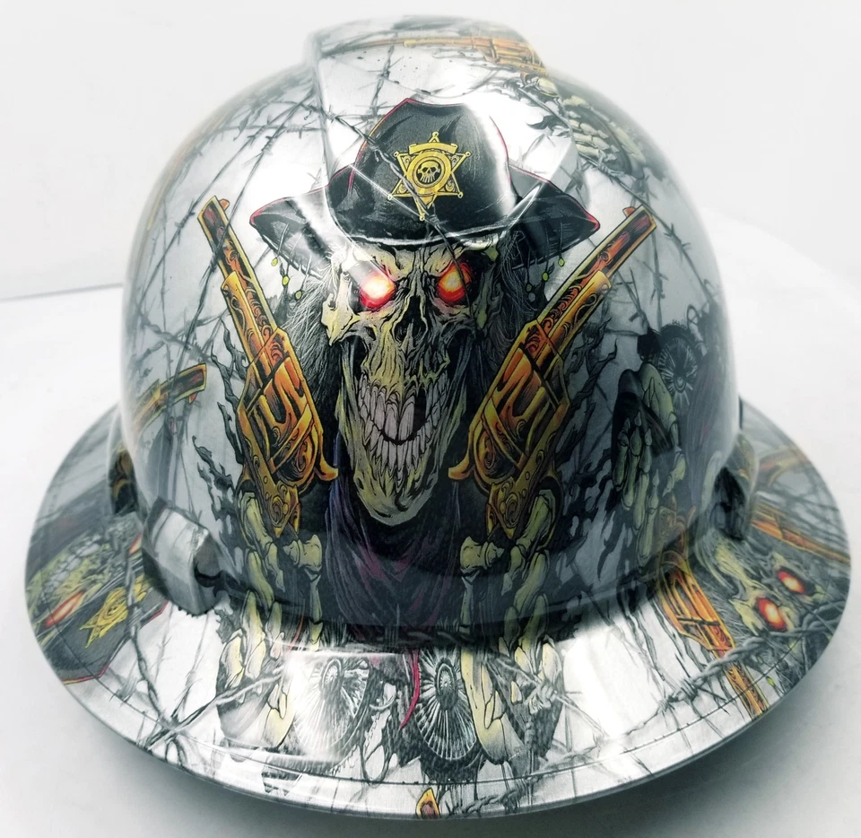 WET WORKS IMAGING FULL BRIM Hard Hat custom hydro dipped , NEW DIRTY DIRTY HARRY NEW