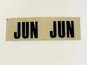 JUNE pair 1970s MINNESOTA vtg License Plate STICKER Registration TAB Tag MN JUN - Picture 1 of 2
