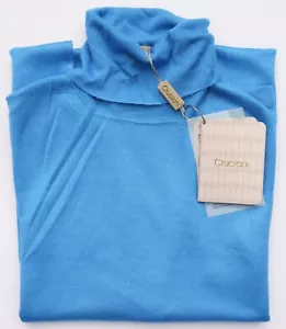 Nuevo con etiquetas Cruciani Azul Liso Seda Cachemira Cuello de Tortuga Ligero XS (EU 46) - Imagen 1 de 6