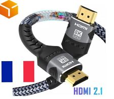 CABLE HDMI 2.1 8K de 1 a 3m TRES HAUT DEBIT pour TV, PC , PS5, XBOX PLAQUE OR