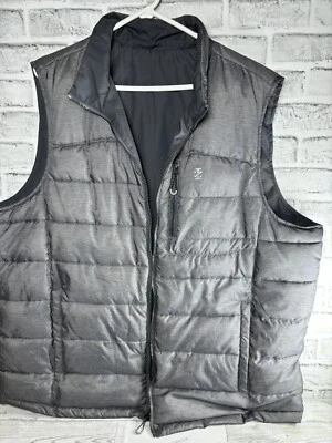 IZOD Men's Reversible quilted puffer vest in Silver/Gray/  - Image 1 of 4