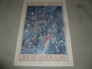 1979 MARDI GRAS NEW ORLEANS PRINT NOEL ROCKMORE SIGNED LE 500 NUMBERED RARE ART - Picture 1 of 9