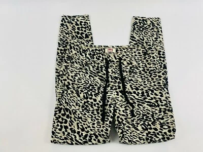 Pantalones ajustados LEI para mujer talla 30 estampado de leopardo cordón cómodos tiro medio Foto 1 de 4