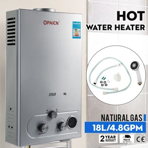 18L Tankless Hot Water Heater Natural Gas On-Demand Instant Boiler w/Shower Kit - Picture 1 of 12