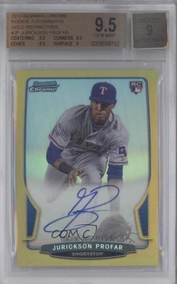 2013 Bowman Chrome Rookie Gold Refractor /50 Jurickson Profar BGS 9.5 Auto RC - Image 1 of 2