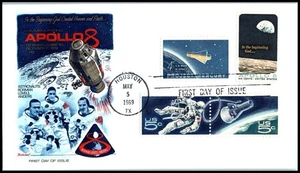1969 Apollo 8 Sc 1371 FDC Houston first manned moon orbit Fleetwood combo - Picture 1 of 1