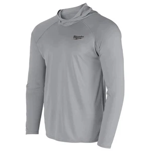 Milwaukee M550G-L Workskin Hooded Sun Shirt ~Gray~ LARGE ~ NEW w/ Tags - Picture 1 of 8