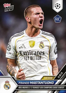 2025/26 Topps Now UCL 7 Franco Mastantuono Real Madrid Rookie Presale - Bild 1 von 2