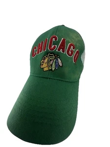 Vintage Chicago Blackhawks Kick10 grün Mesh Trucker Mütze Grunge Street Snapback - Bild 1 von 11