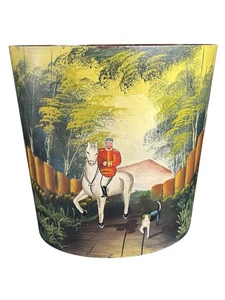 Reitsport Fuchsjagd handbemalt Holz Papierkorb Mülleimer Bett Büro 12,5" - Bild 1 von 12