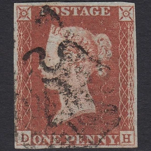I14_26 GB QV 1841 1d RED-BROWN PLATE 19 SG8-B1(1) GUIDELINE DH FU 4 MARGINS MX - Picture 1 of 2