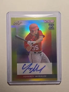 Yohandy Morales 2023 Leaf Vivid Gold Holo Autographs Rookie Auto 2/10 Nationals - Picture 1 of 3