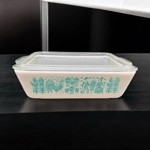 Vintage Pyrex Amish Butter Print 503 Refrigerator Casserole Dish With As Is Lid - Picture 1 of 19