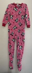 Circo Kid Girl 1-Piece Cute Panda Cozy Fleece Footie Long Sleeve PJs Pink Red XS - Picture 1 of 6