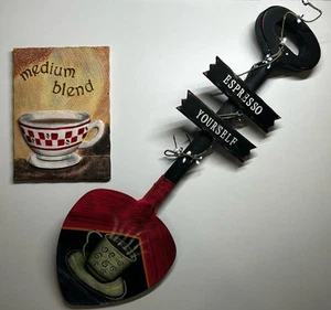 3D Coffee Themed Bush Signed Ceramic Decor and Hand Spade Art - Picture 1 of 9