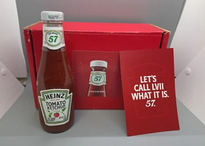 Heinz 57 LVII Super Bowl Ketchup Promotional Glass Bottle- EXPIRED- COLLECTIBLE - Image 1 of 4